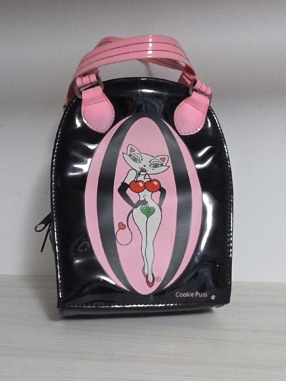 Pink & Black Vinyl Mini Tote Bag